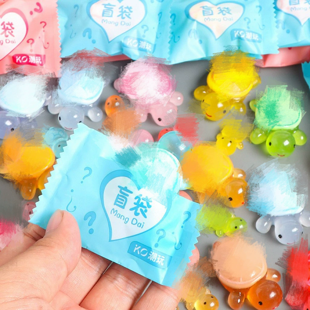 Мультяшная красочная светящаяся пара черепах, игрушечные украшения, океан, светящиеся животные, слепой мешок, игра из смолы, сделай сам