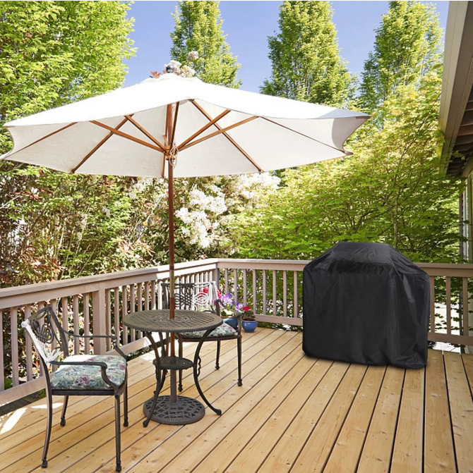 210D Oxford Cloth Grill Cover Outdoor Barbecue Cover Dustproof Cover Barbecue Grill Protective Cover Sunshade Outdoor Special Household Use