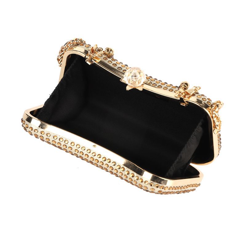 Borsa a mano con catena versatile, da donna, da sera, da sposa, da festa, con pochette piena di diamanti_voghion.com