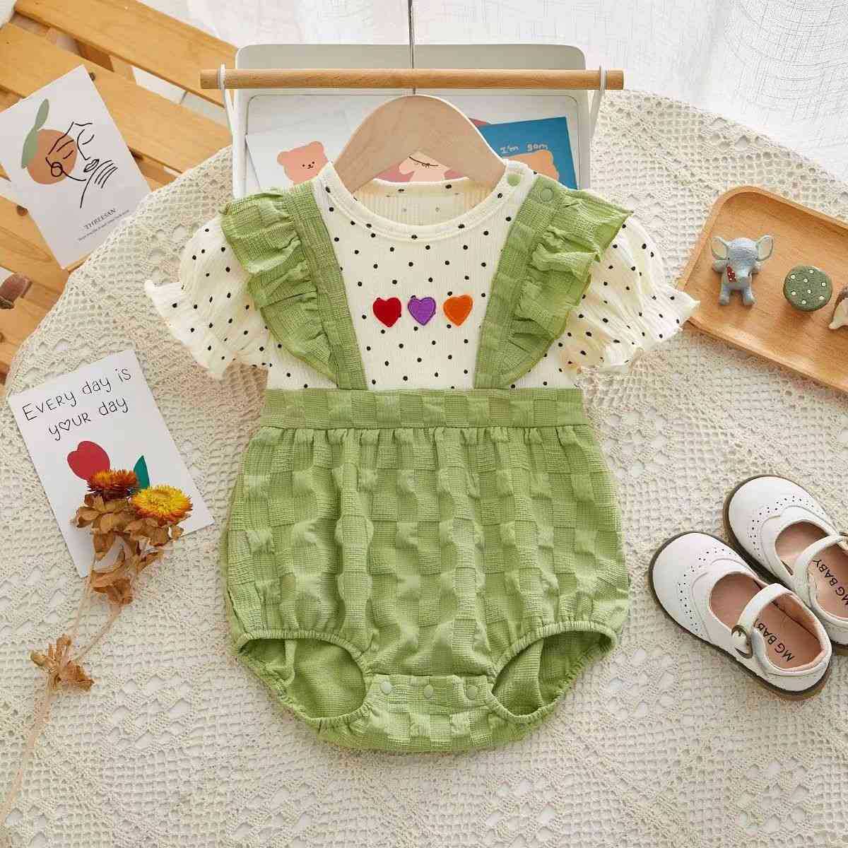 Ropa de pedo para bebés y niños pequeños verano nueva correa de bebé falsa dos recién nacidos ropa de bebé ropa de verano