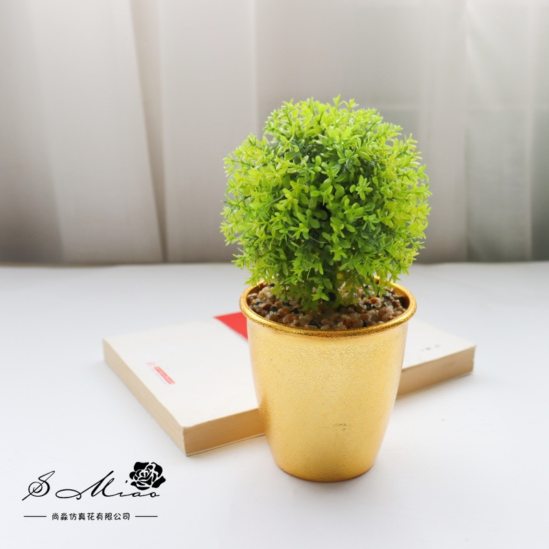 Flor falsa estilo pastoral bola de hierba pequeña flor de simulación bonsai decoración creativa flor de moda plantación verde artificial simulación maceta image 7