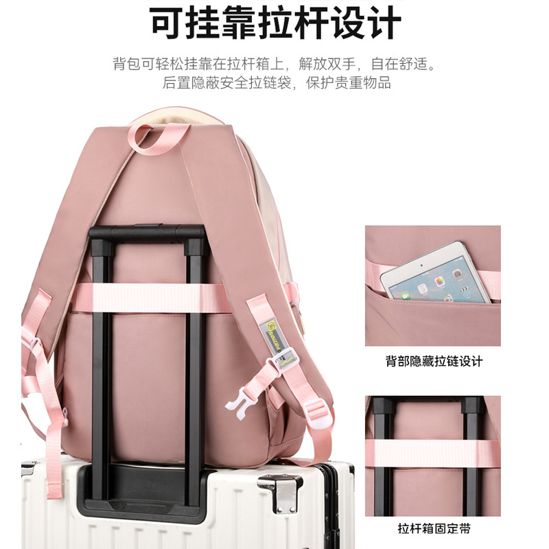 2025 nueva mochila escolar para estudiantes de secundaria secundaria, mochila escolar coreana de alta capacidad, alta resistencia a la suciedad