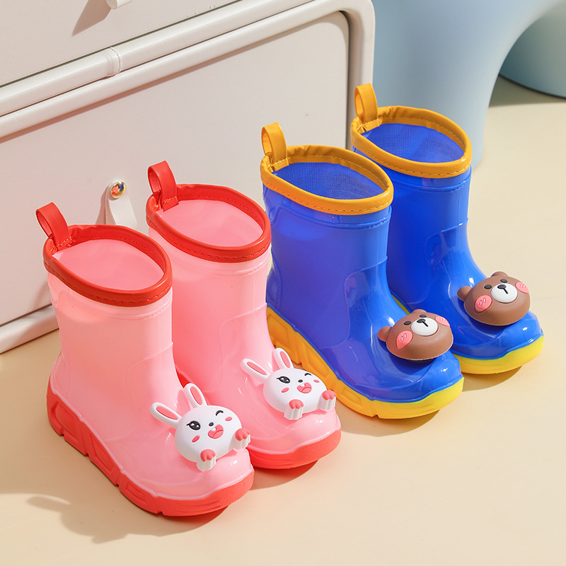 Children's Rain Boots, Women's Detachable Cartoon Water Shoes, Non-Slip Waterproof Rain Boots, Toddlers, Small and Medium-Sized Children, Baby Boys' Boots Wholesale