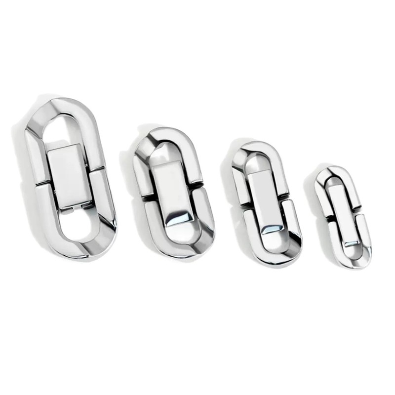 ステンレス鋼ジュエリーバックル 304 チタン鋼キューバチェーンバックルポリッシュアクセサリー diy 手作りジュエリーネックレス接続バックル|undefined