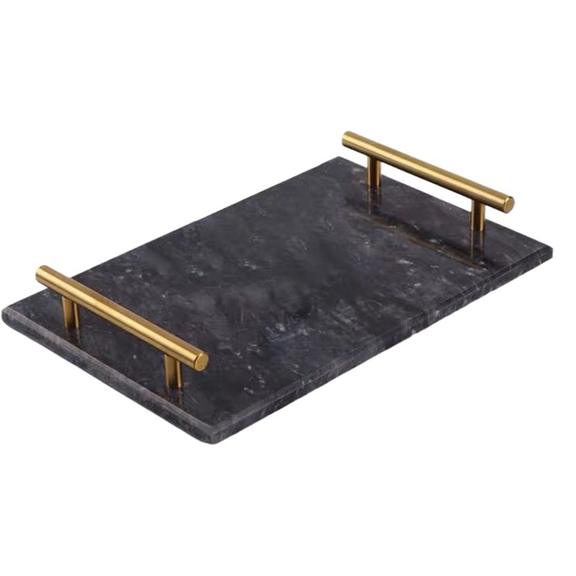 Nordic ins bandeja de mármol natural luz rectangular de lujo bandeja de almacenamiento de postre cosméticos bandeja de almacenamiento de hotel