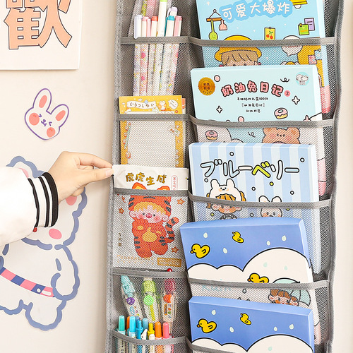 Fabric wall-mounted storage bag student dormitory wall door behind large-capacity wall-mounted artifact cloth bag storage pocket