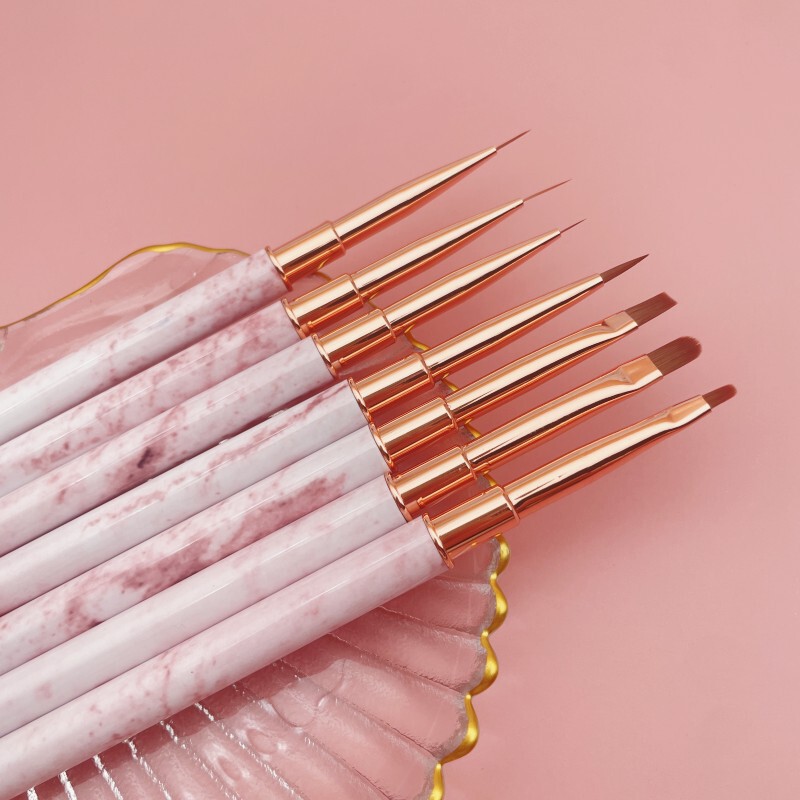 Cross-border Japanese-style Rose Gold Pink Oil Painting Style Nail Pen Set Brush Line Brush Brush Painted Brush Painted Brush Poke