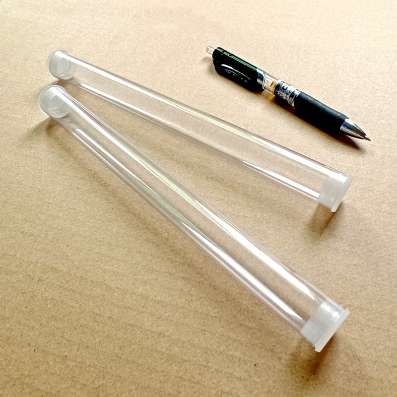 现货带盖子透明包装管 塑料筒PVC管外径21，内径20mm可裁切