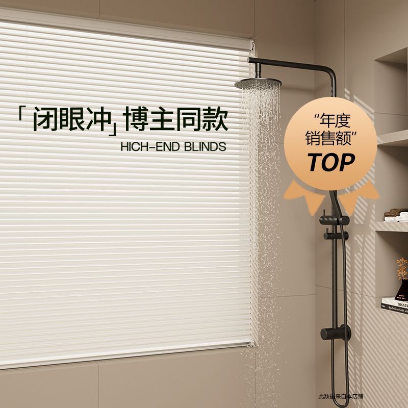New Aluminum Blinds Perforated Blackout Bathroom Office Bathroom Lift Bedroom Roller Blinds Waterproof Sunshade Beads