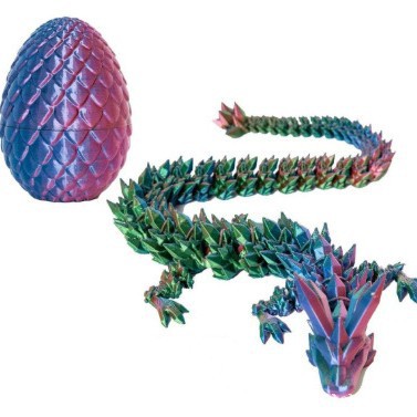 [Fabricante de suministro] 3D impresa nocturna cristal dragón chino dragón huevo de dragón junta completa móvil nocturna juguete ornamental