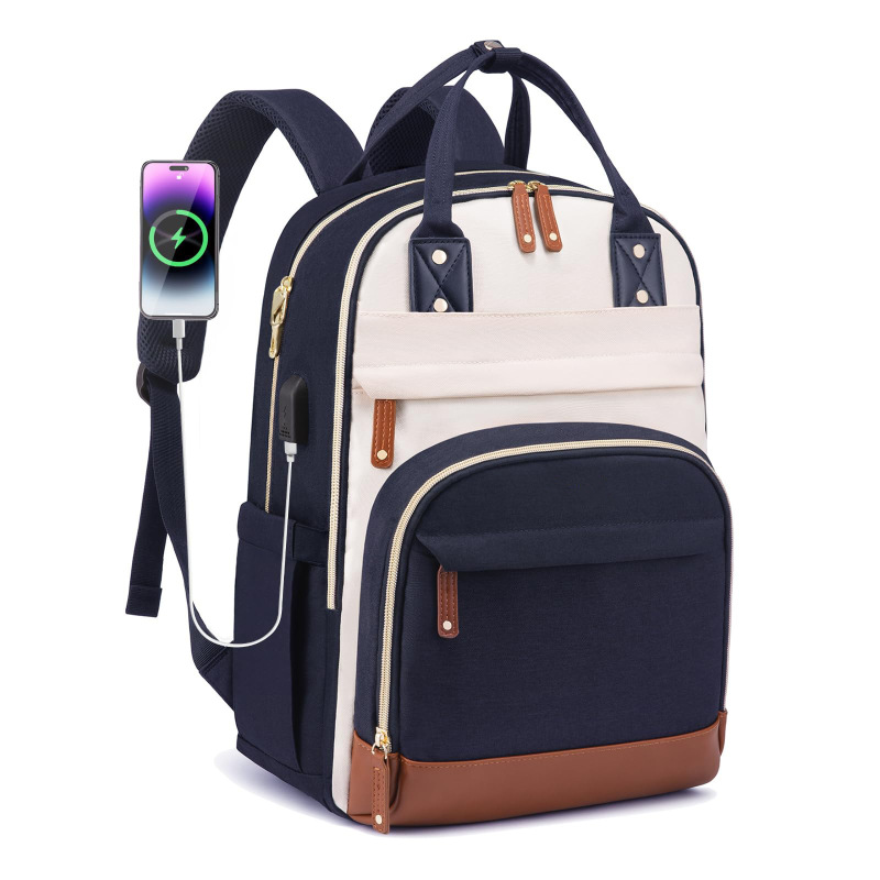 Cross-Border New Style Women's School Bag, Laptop Backpack, Fashionable Large-Capacity Backpack, Portable Travel Bag