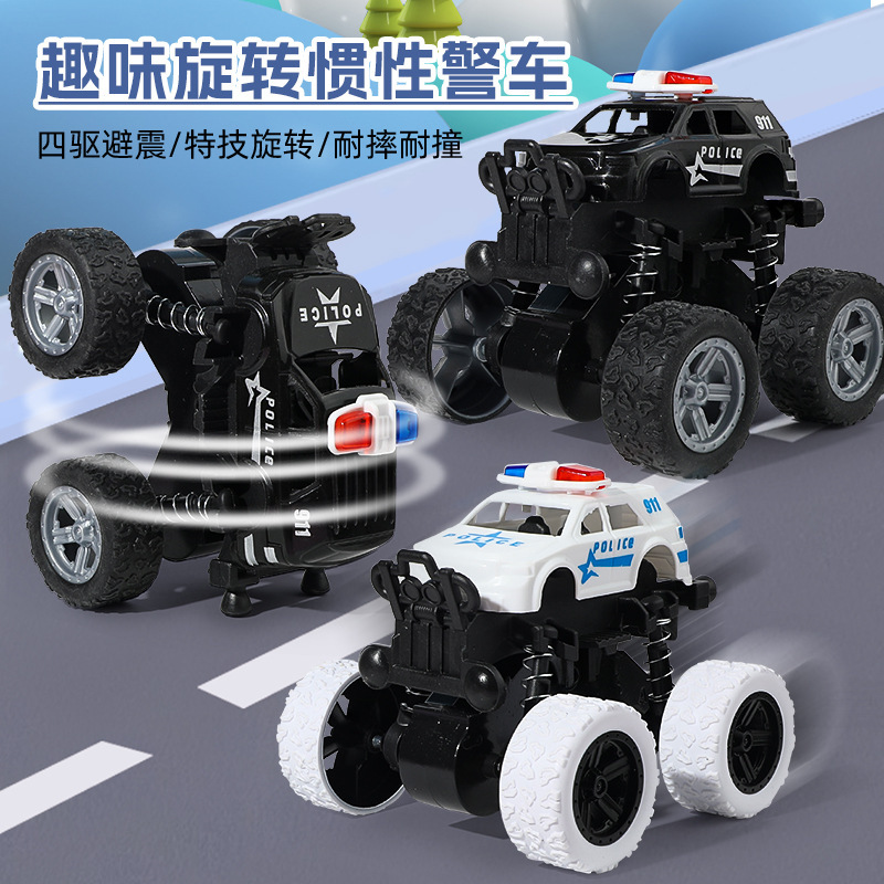 Children's inertia four-wheel drive stunt rotating off-road vehicle boy police car model off-road vehicle stall supply toys wholesale