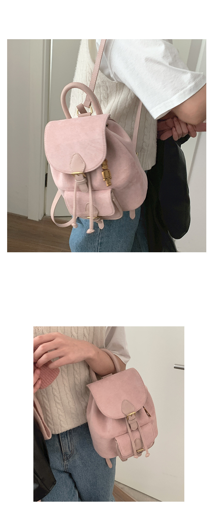 Women's Suede Backpack Versatile Casual Shoulder Bag For Women_voghion.com