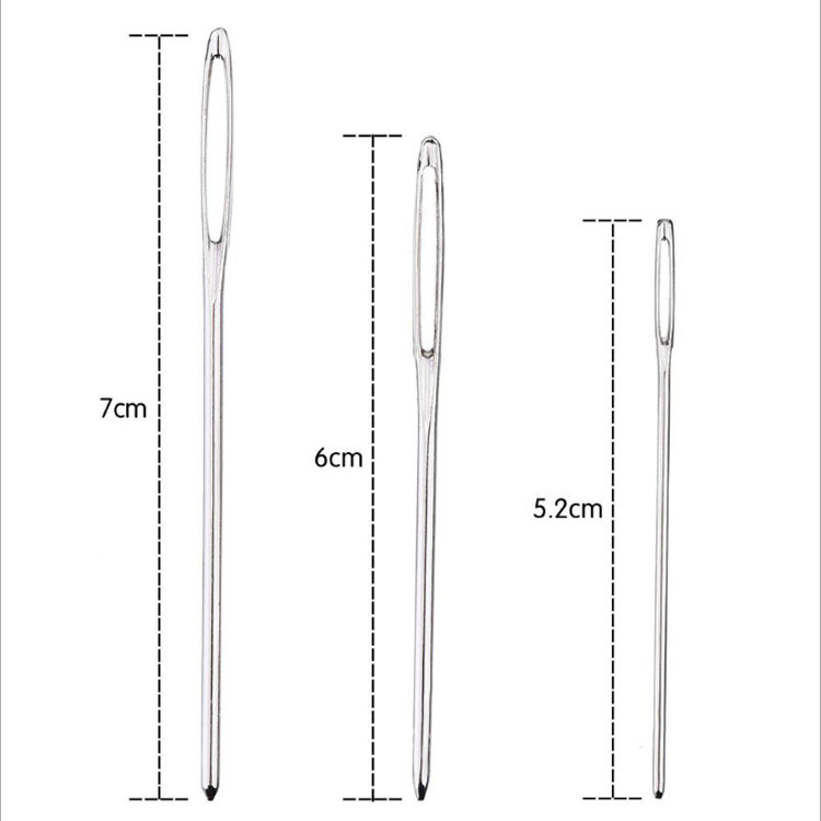 9pcs conjunto de botellas de aguja transparente tubo bordado hilo de lana aguja de suéter cabeza roma aguja de lana de ojo grande dorado