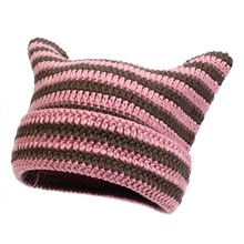 J 26953 Cat Ear Striped Knit Hat è����������֯ñ �羳
