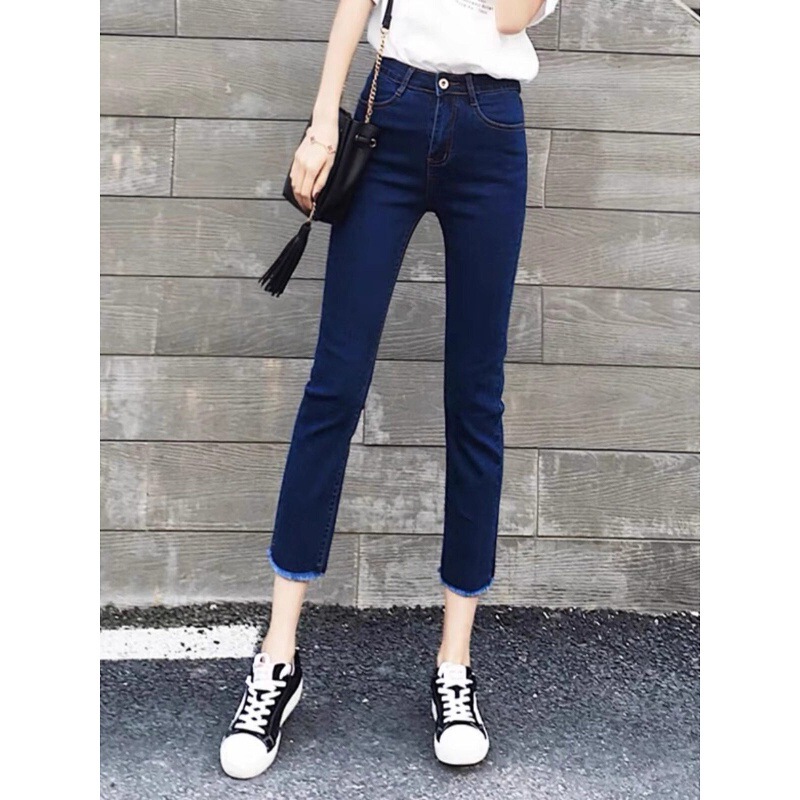 Blue Straight-Leg Jeans for Women, 2025 New Spring and Autumn High-Waisted Slim-Fit Cropped Cigarette Pants, Versatile and Trendy Blue Straight-Leg Jeans for Women, 2025 New Spring and Autumn High-Waisted Slim-Fit Cropped Cigarette Pants, Versatile and Trendy