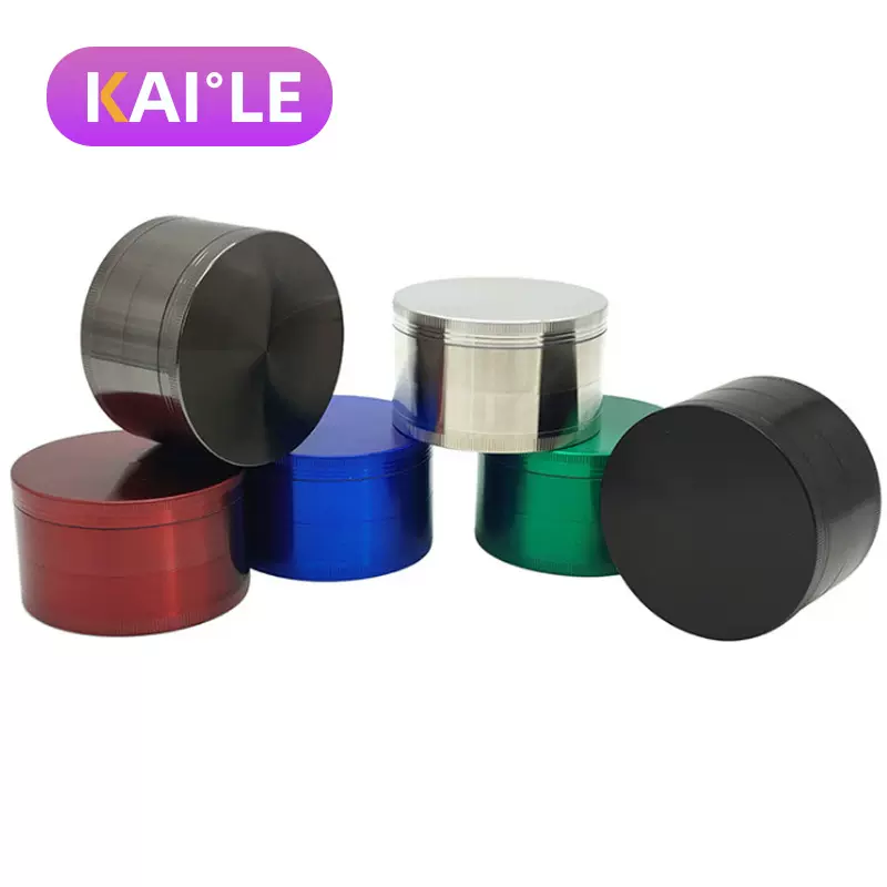 锌合金平板直径75mm四层研磨器金属磨烟器手动碎烟器烟具批发跨境