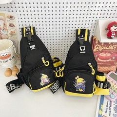 Cute cartoon anime children's waist bag fashionable printed small animal chest bag spring and summer new car stitching line boy waist bag