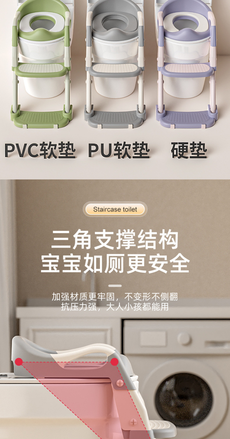 Children's step toilet, folding toilet for 3-6 years old, squat toilet, children's urine bucket, enlarged household toilet stool for children, wholesale undefined