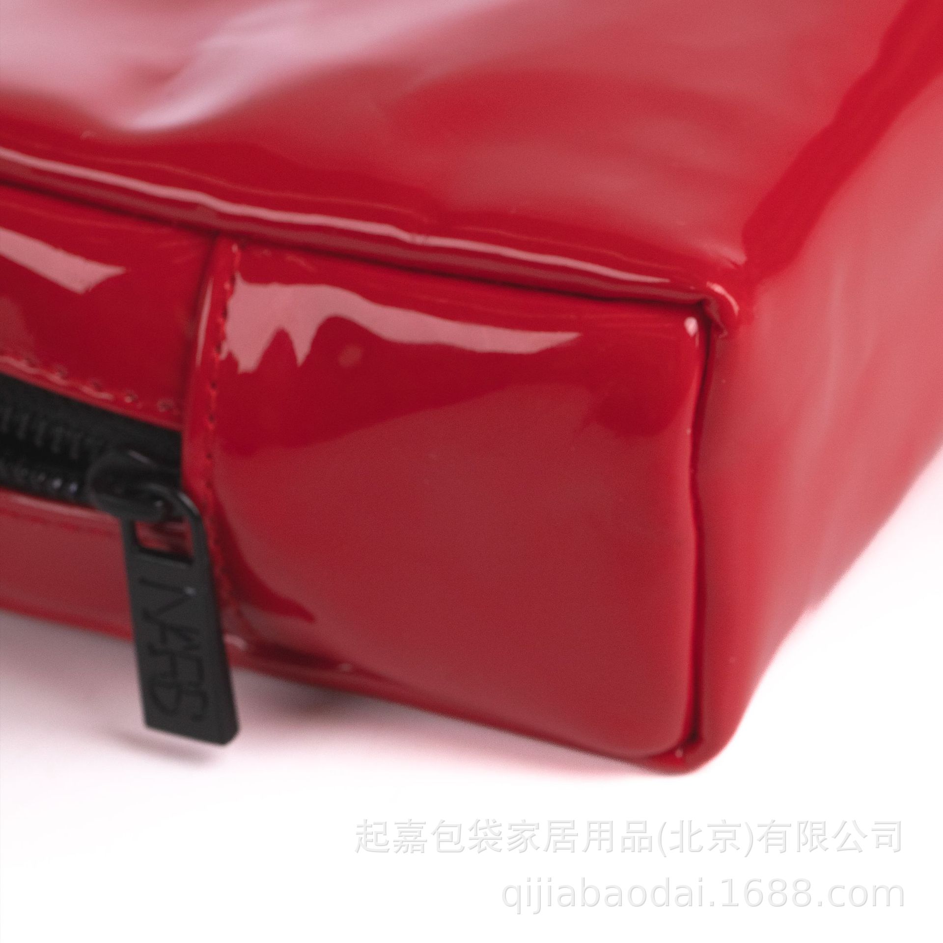 红色漆皮小号镜面pu皮口红包零钱包