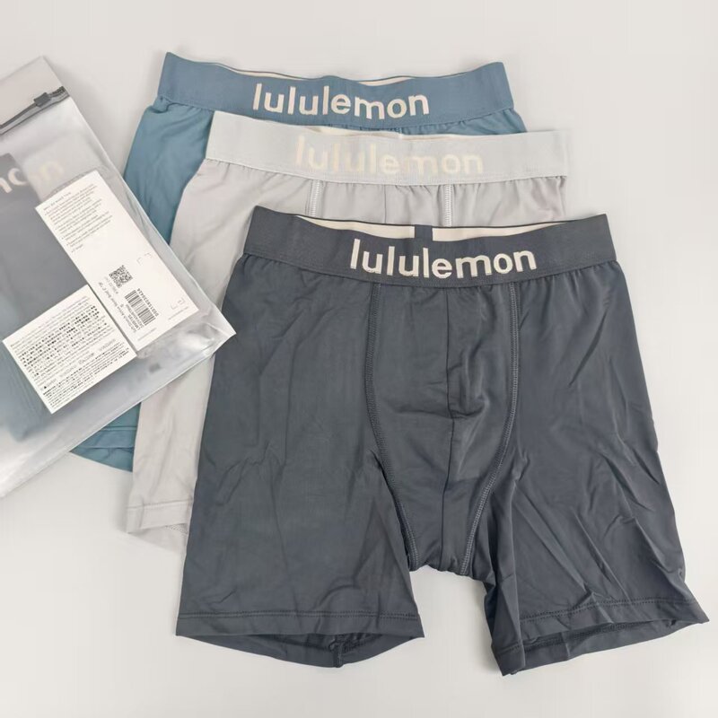 New Lulu Men's Underwear, Three-Pack, Stretchy, Naked-Feel, Sports, Extended Length, Anti-Chafing, Lulu Boxer Briefs, Wholesale and Dropshipping New Lulu Men's Underwear, Three-Pack, Stretchy, Naked-Feel, Sports, Extended Length, Anti-Chafing, Lulu Boxer Briefs, Wholesale and Dropshipping