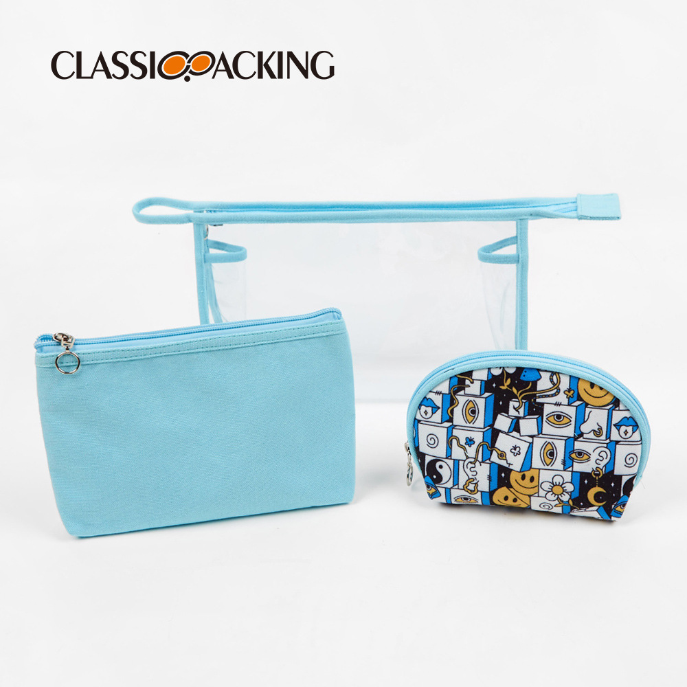 Bolsa de almacenamiento al por mayor de fábrica de tres piezas portátil lindo grande tamaño pequeño bolso de la madre y el niño bolso cosmético multifuncional monedero