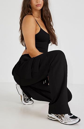 Women's Clothing New Multi Pocket Y2K Overalls Casual Loose Sports Fitness Wide Leg Pants_voghion.com