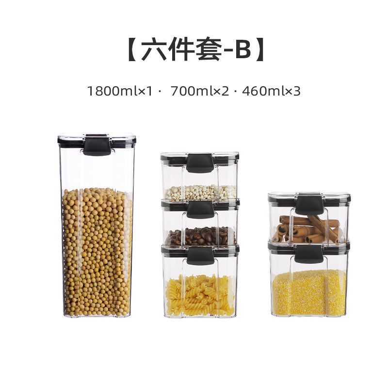 Tanque de sellado de cocina granos almacenamiento de granos tanque de plástico transparente caja de té snack tanque de almacenamiento de productos secos
