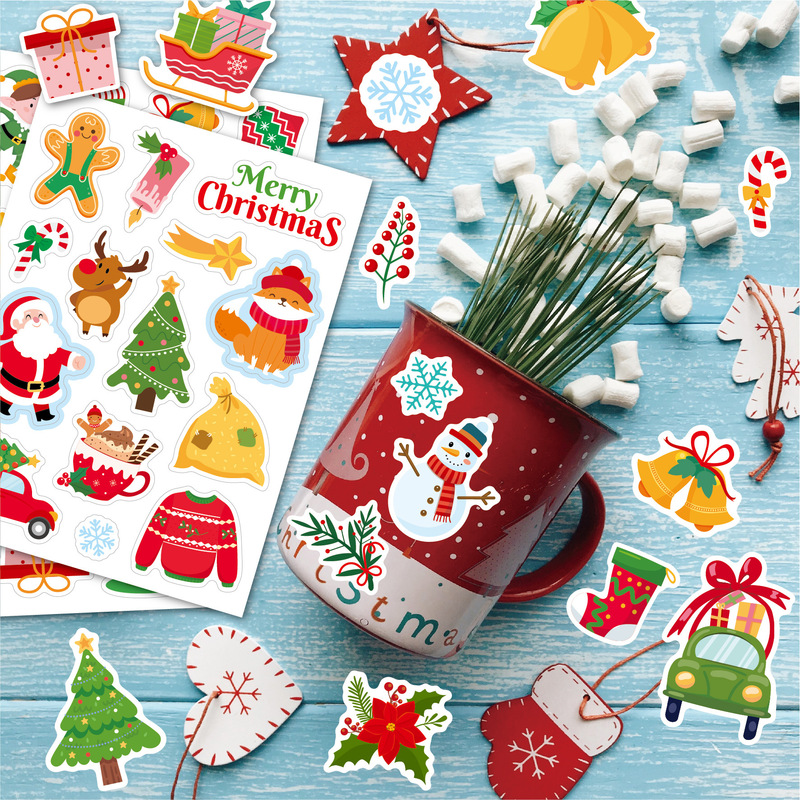 クロスボーダークリスマスステッカー子供の漫画 diy ハンドブック水カップクリスマスギフト装飾用品クリスマスステッカー|undefined
