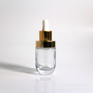 30ml Electroplated Shoulder Sleeve Essence Bottle Camellia Essential Oil Bottle Glue Tip Dropper Foundation Bottle Original Solution Refill Empty Bottle