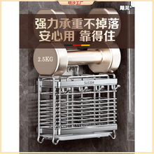 304不锈钢筷子筒笼家用筷子沥水收纳盒厨房台面免打孔壁挂置直营