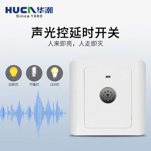 Sound and Light Control Switch for Corridors, Smart 86-Type Concealed Sound and Light Sensor, Voice-Controlled Led Light with Two-Wire Delayed Smart Sensor