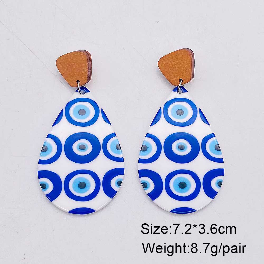 1 Pair Casual Simple Style Devil's Eye Water Droplets Arylic Drop Earrings display picture 6