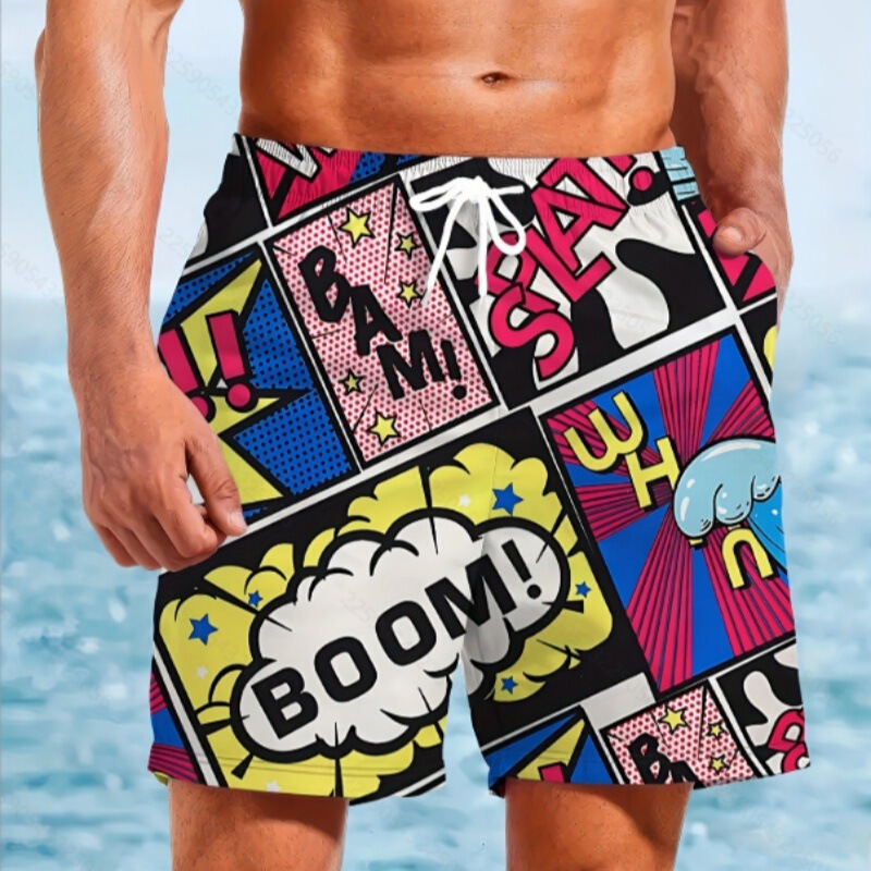 Foreign Trade Cross-Border Hawaiian European and American Men's Beach Shorts 3D Digital Carnival Swim Trunks Foreign Trade Cross-Border Hawaiian European and American Men's Beach Shorts 3D Digital Carnival Swim Trunks