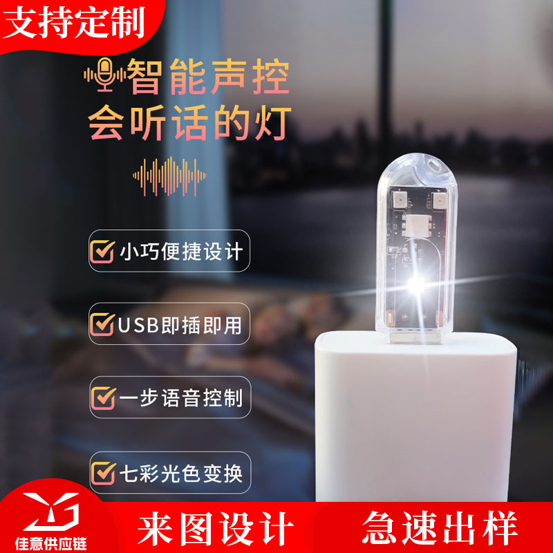 Mini Colorful Night Lights USB Smart Voice Night Light…
