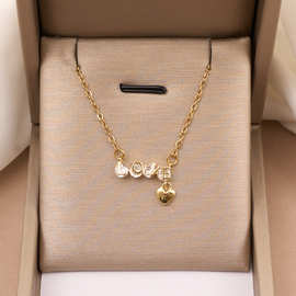 女神LOVE字母爱心气质时尚锁骨链项链