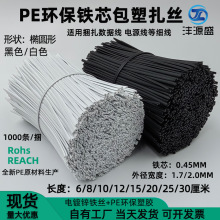 批发椭圆0.45包胶扎线 5-30CM数据线材捆扎线 镀锌铁丝包塑扎丝