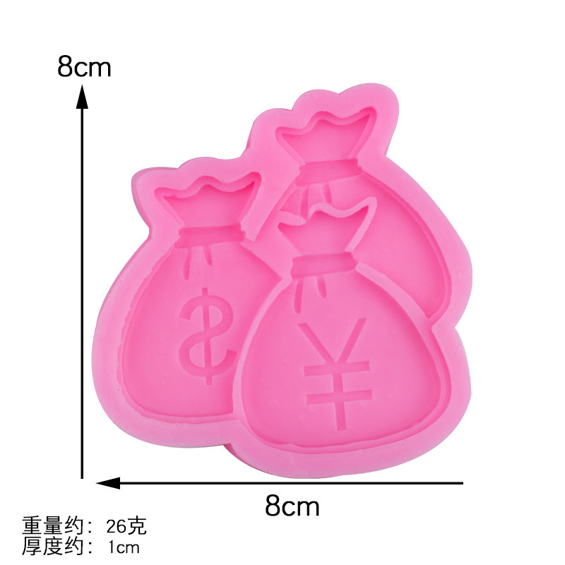 Bolsa de dinero multi-oro moneda símbolo modelado molde de silicona creativo horneado fondant pastel decoración arcilla suave cerámica molde image 6