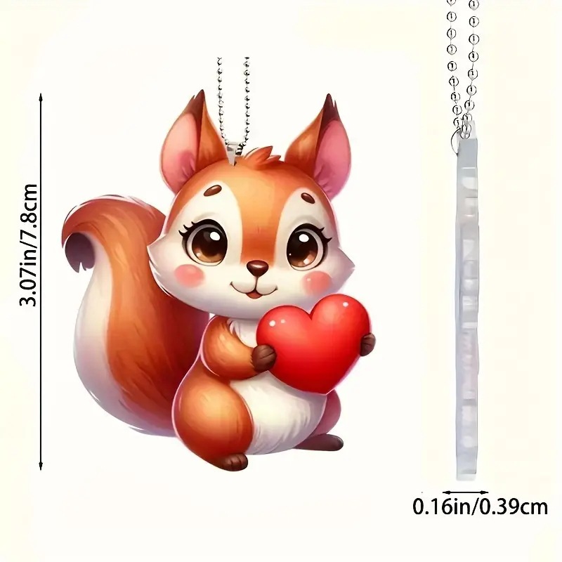Cross-border nuevo adorable ardilla acrílico colgante de automóvil plano decoración interior colgante de regalo de vacaciones colgante pequeño