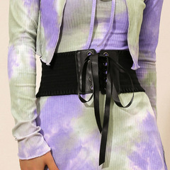 Knit Sexy Allure Elastic Restriction Versatile Lace Waist Wrap Fashion Combination Strap Body Shaping Black Ins Style