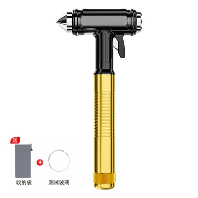Multifunctional Fire Rescue Hammer, Qəza çəkici - black-gold-carbon-steel-safety-hammer