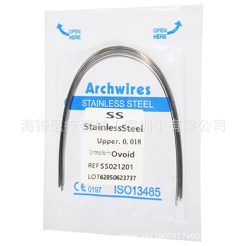 Ortodoncia dental Alambre de arco de acero inoxidable Alambre redondo súper elástico Alambre cuadrado Alambre preformado Alambre de ortodoncia Ovalos 10 paquetes