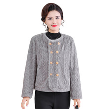 中年女装妈妈新款短小香风开衫圆领短款韩版长袖上衣外套百搭服装