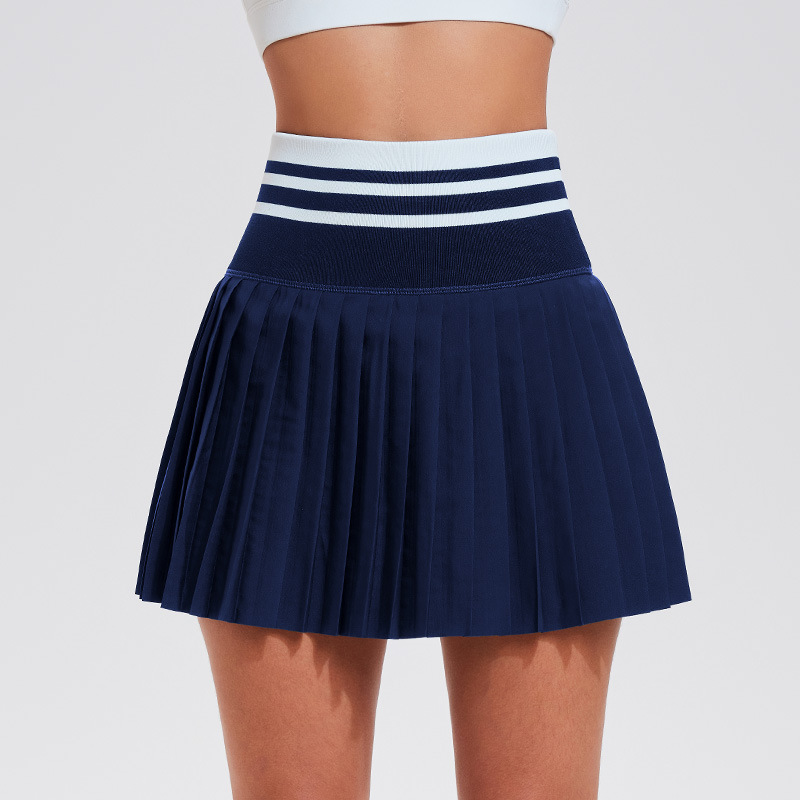 Ropa de tenis de color en contraste, traje deportivo para mujer, chaleco de yoga de secado rápido para correr, top de fitness, falda corta de bádminton, falda image 41