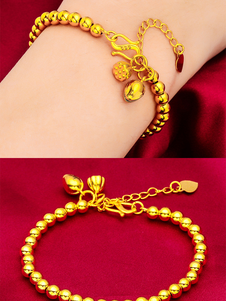 Unisex Jewelry Fashion 6mm glossy bracelet Lotus bracelet _voghion.com