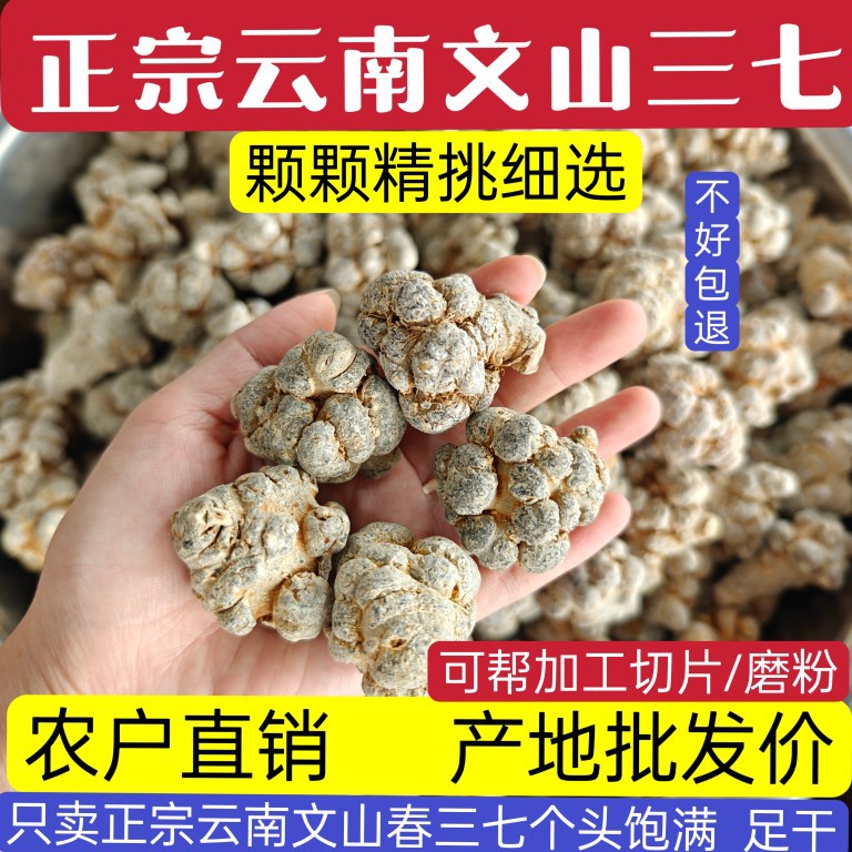 新货云南文山三七田七 文山三七头三七花三七粉 批发三七中药材