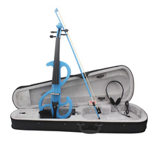 廠家直銷IRIN藍色電聲小提琴4/4成人初學專業演奏電子小提琴樂器