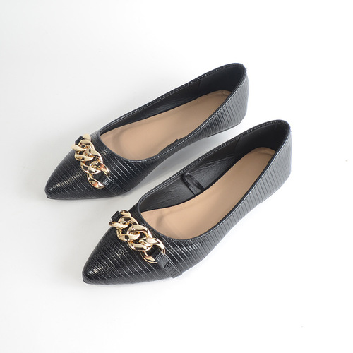 Foreign trade cross-border shallow chain flat shoes for women  summer and autumn soft sole women's shoes Women shoes