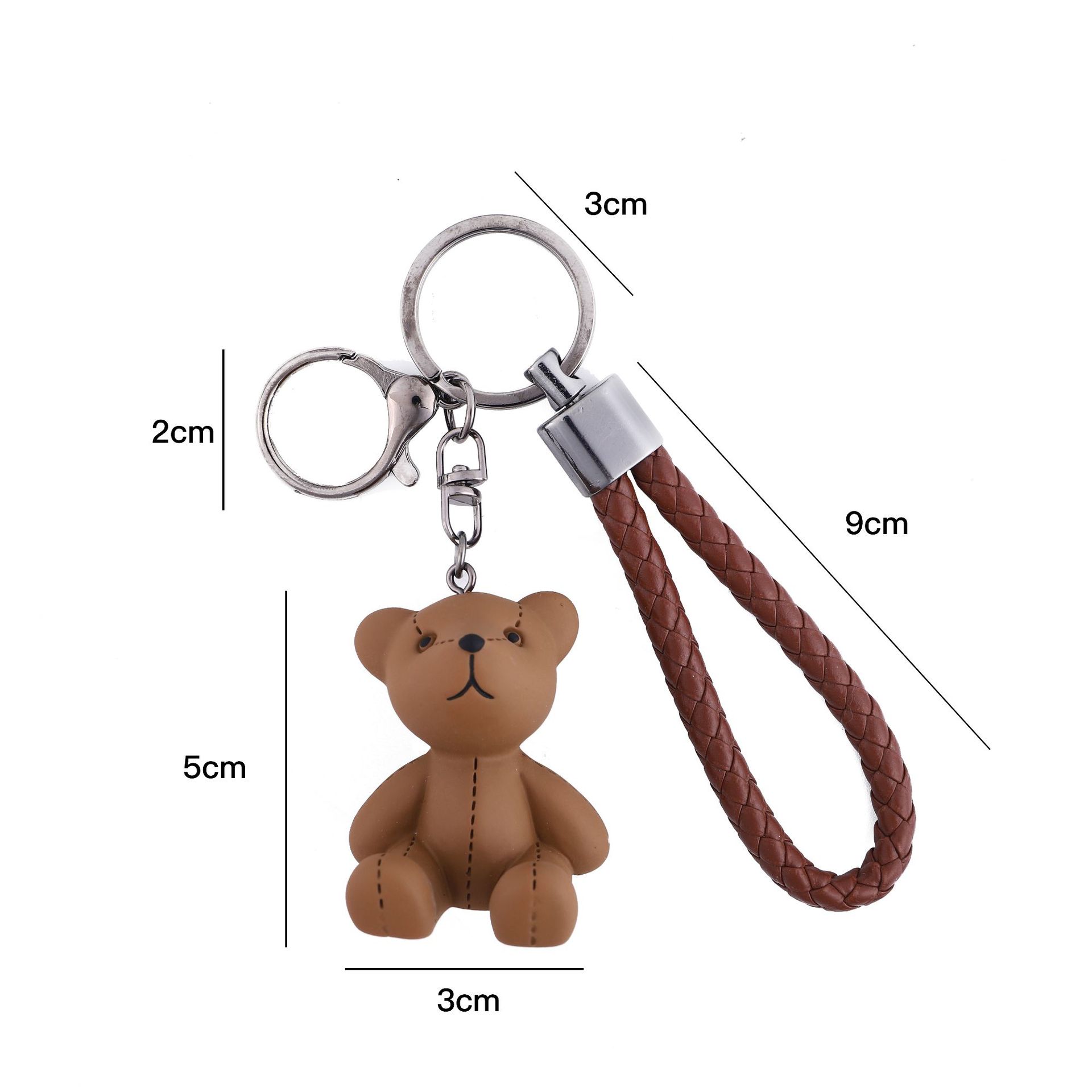 Cartoon Style Cute Bear Resin Metal Unisex Keychain display picture 1