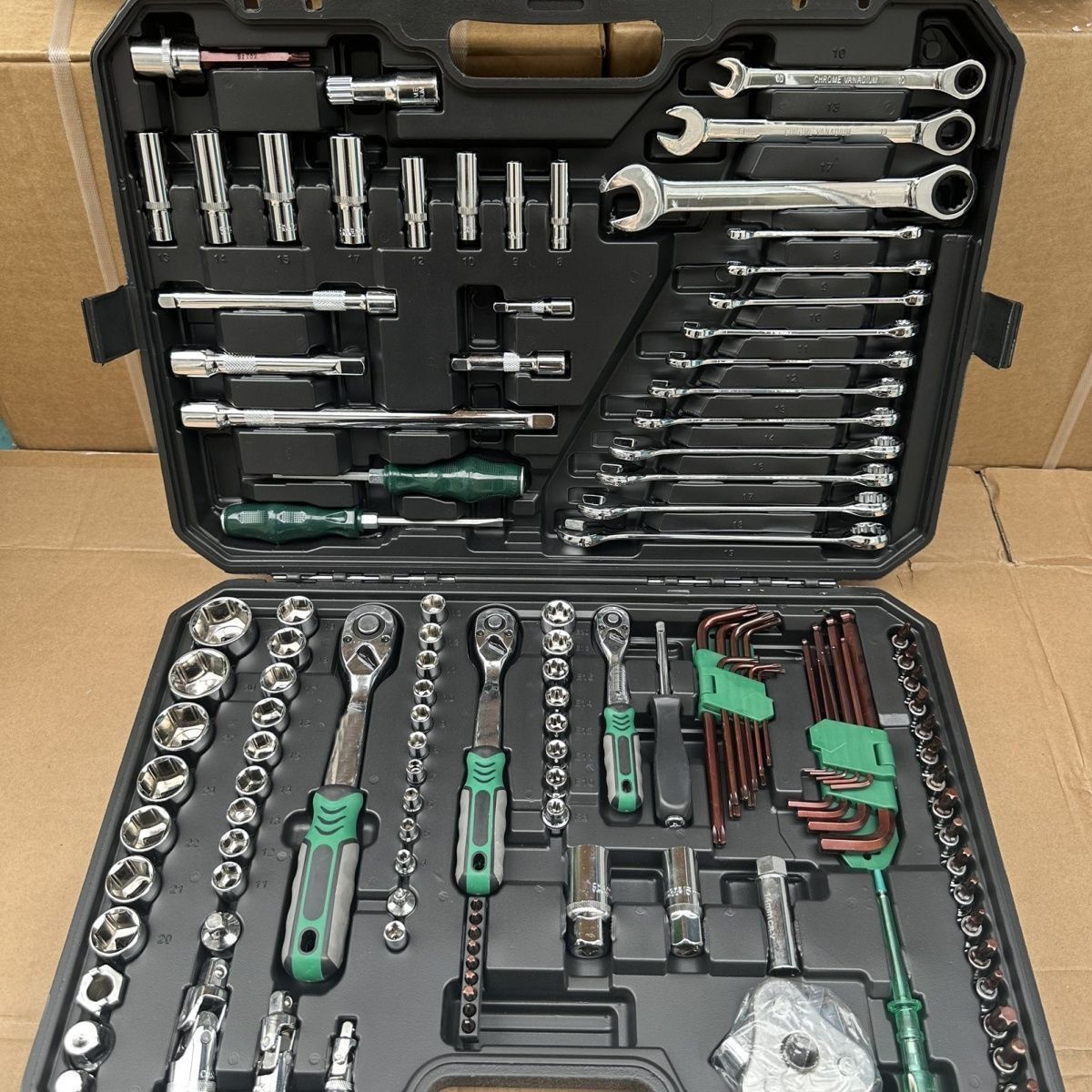 216 conjuntos de herramientas de reparación de automóviles reparación de automóviles llave de manguito conjunto trinquete combinación de llave rápida